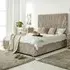 Dawn Small Double Bed Frame with Headboard - Oatmeal, Marble Fabric