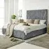 Dawn Small Double Bed Frame with Headboard - Silver, Marble Fabric