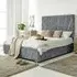 Dawn Super King Size Bed Frame with Headboard - Silver, Marble Fabric