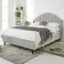 Elysium King Size Bed Frame with Curved Headboard - Silver, Velvet