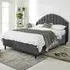 Elysium Small Double Bed Frame with Curved Headboard - Grey, Velvet