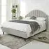 Elysium Small Double Bed Frame with Curved Headboard - Silver, Velvet