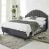 Elysium Super King Size Bed Frame with Curved Headboard - Grey, Velvet