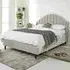 Elysium Super King Size Bed Frame with Curved Headboard - Silver, Velvet