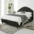 Elysium Super King Size Bed Frame with Curved Winged Headboard - Black, Velvet