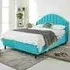Elysium Super King Size Bed Frame with Curved Winged Headboard - Blue, Velvet