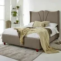 Florentine Single Arlington Fabric Bed Frame - Mink