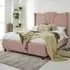 Florentine Single Pink Arlington Fabric Bed Frame - Pink