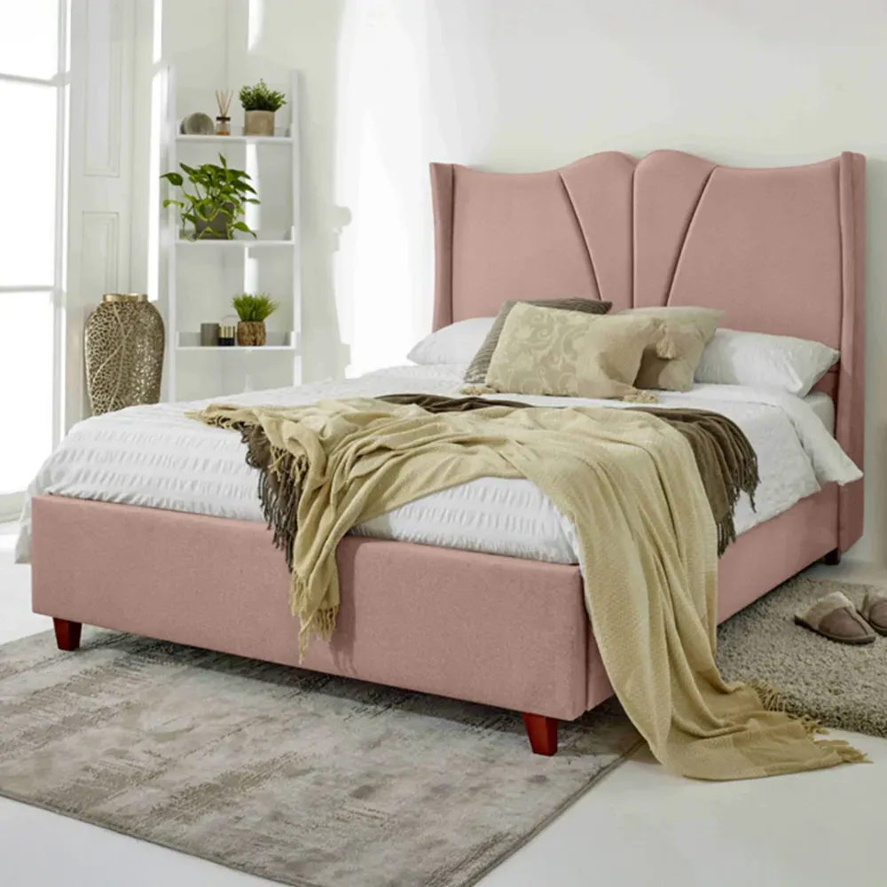 Florentine Single Pink Arlington Fabric Bed Frame - Pink