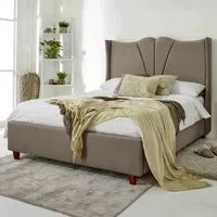 Florentine Small Double Mink Arlington Fabric Bed Frame - Cream