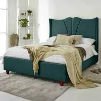 Florentine Small Double Steel Arlington Fabric Bed Frame - Green