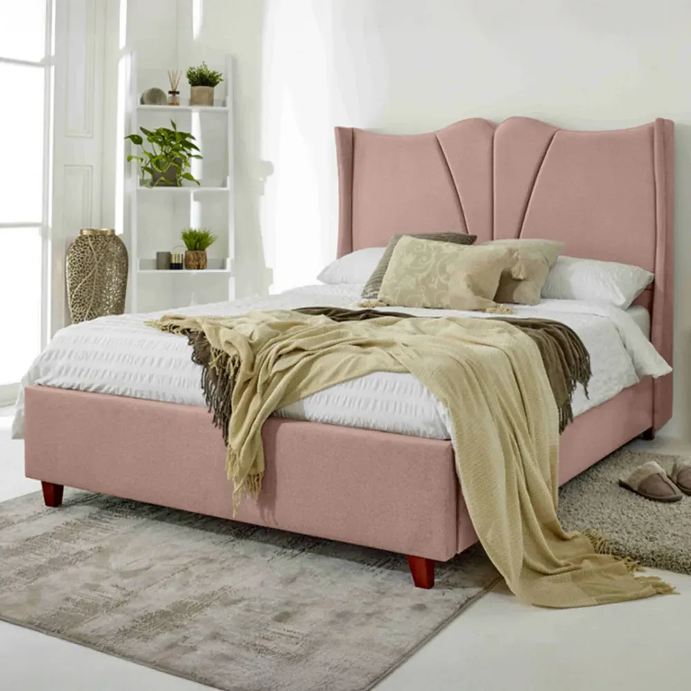 Florentine Super King Size Arlington Fabric Bed - Pink