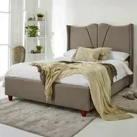 Florentine Super King Size Steel Arlington Fabric Bed Frame - Cream