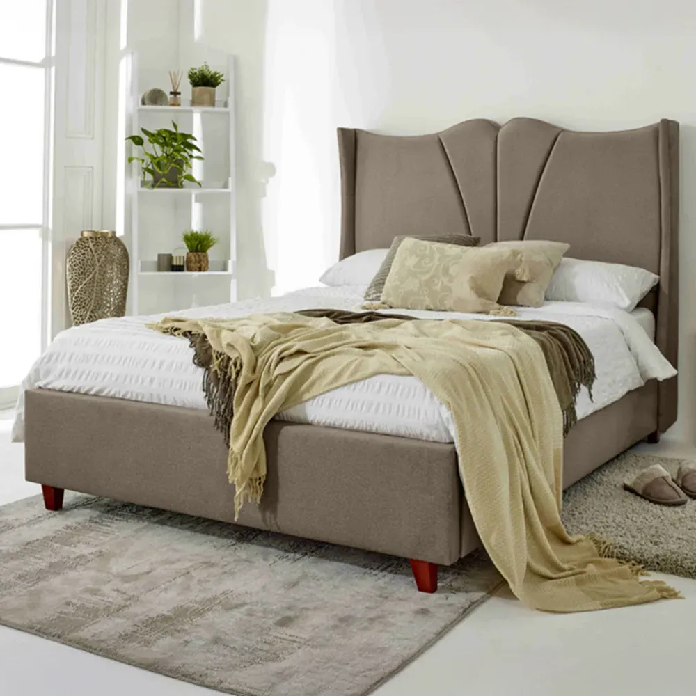 Florentine Super King Size Steel Arlington Fabric Bed Frame - Cream