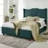 Florentine Super King Steel Arlington Fabric Bed Frame - Green