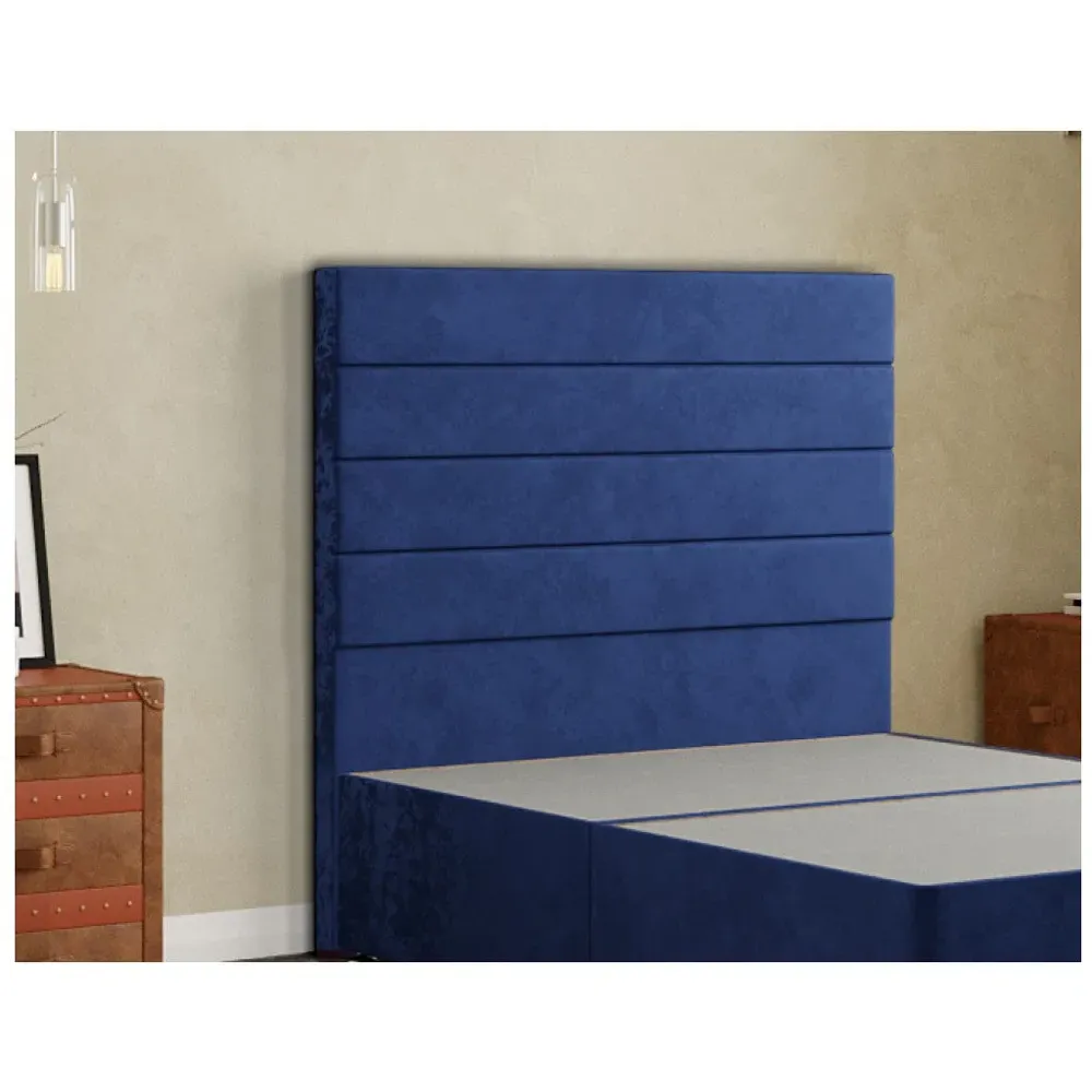 George Double Floor Standing Headboard - Blue, Plush