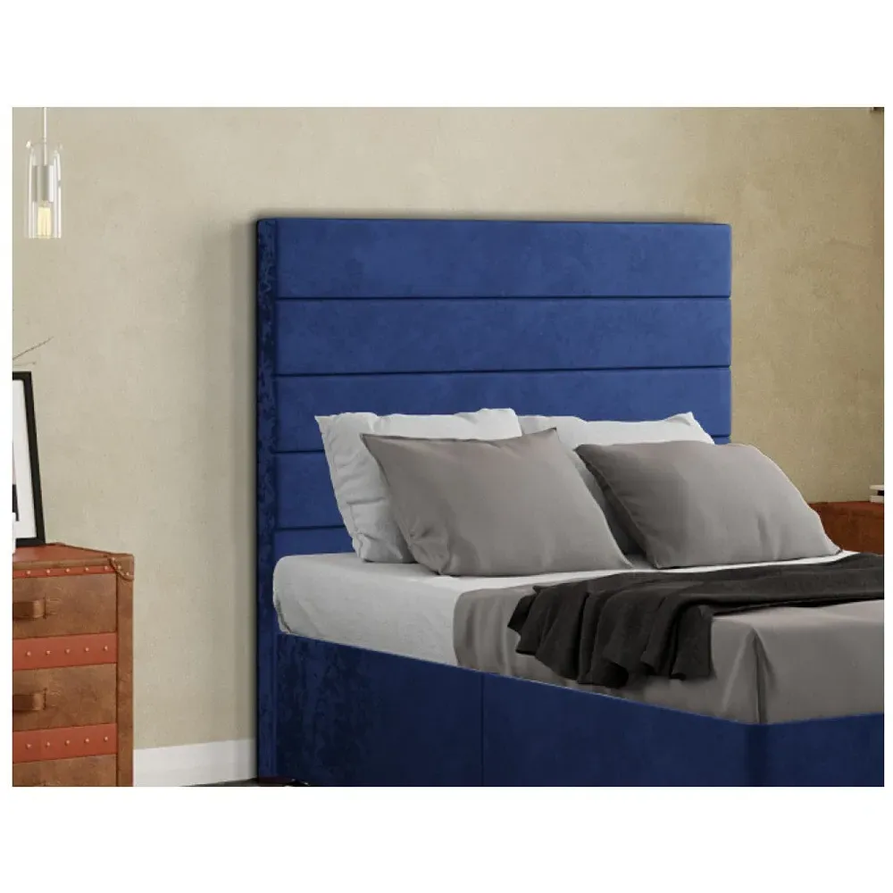 George Double Floor Standing Headboard - Blue, Plush