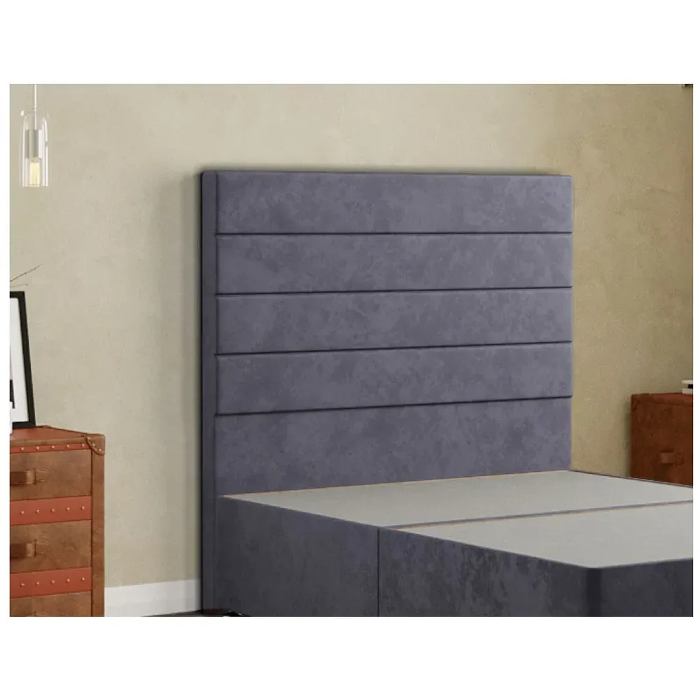 George Double Floor Standing Headboard - Grey, Plush