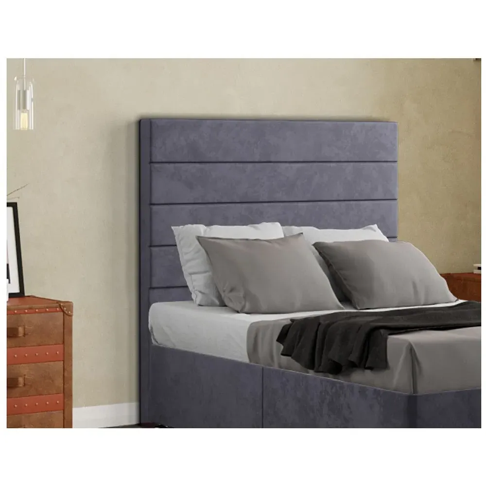 George Double Floor Standing Headboard - Grey, Plush