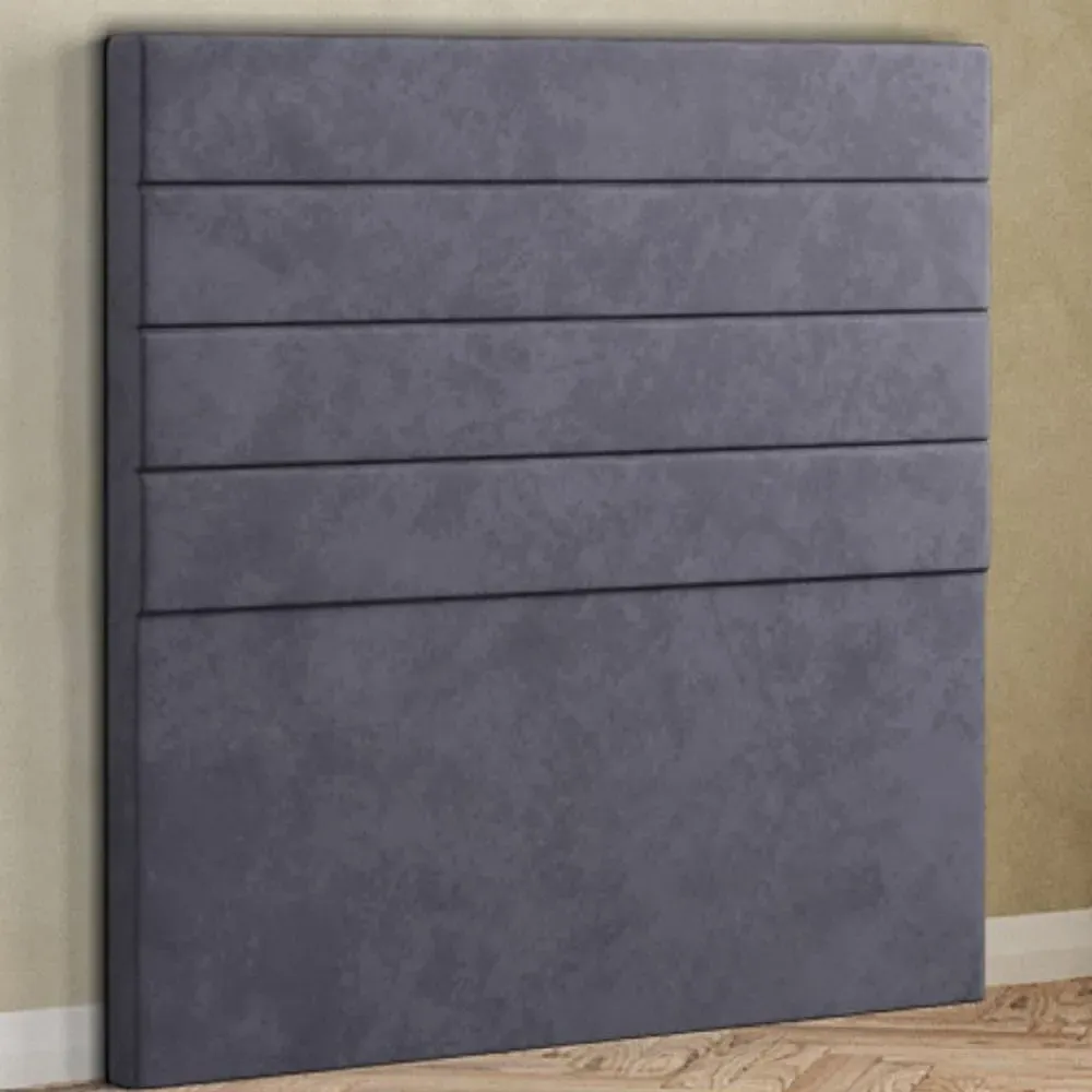 George Double Floor Standing Headboard - Grey, Plush