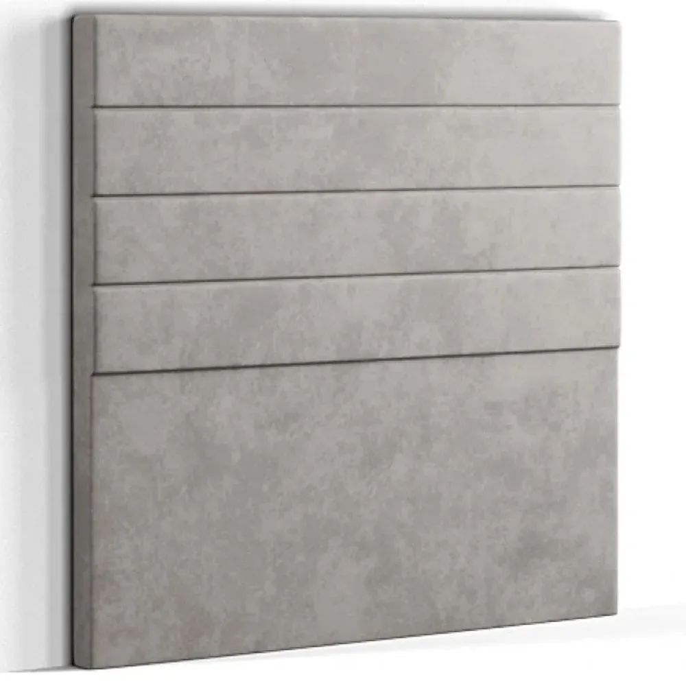 George Double Floor Standing Headboard - Silver, Plush