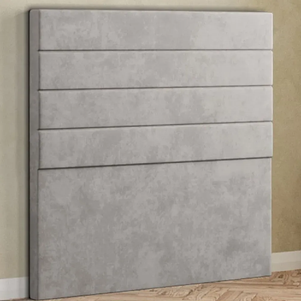 George Double Floor Standing Headboard - Silver, Plush