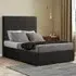 George Double Ottoman Bed with Storage - Black, Linen