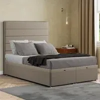 George Double Ottoman Bed with Storage - Cream, Linen