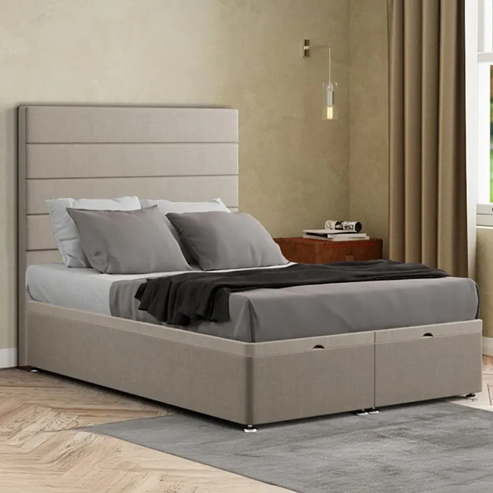 George Double Ottoman Bed with Storage - Cream