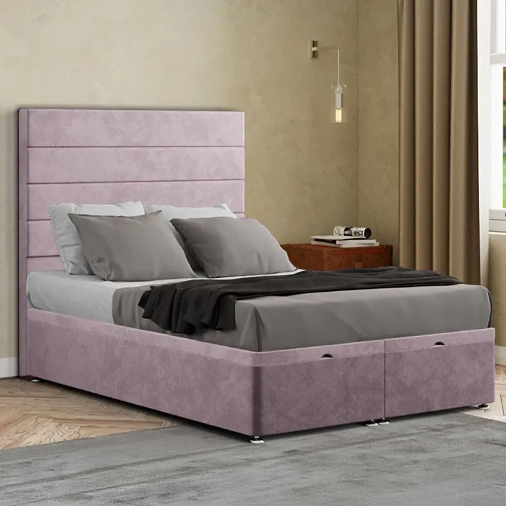 George Double Ottoman Bed with Storage - Pink, Plush