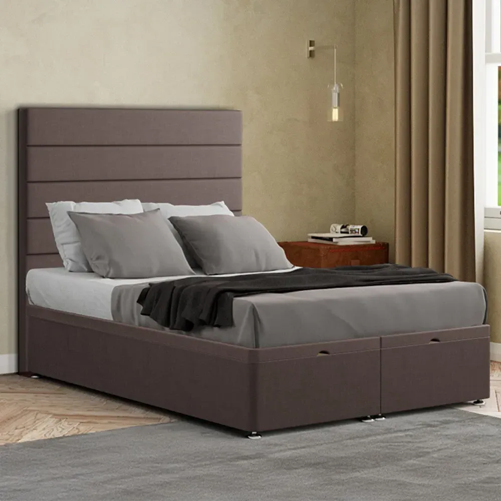 George Double Ottoman Bed with Storage - Slate