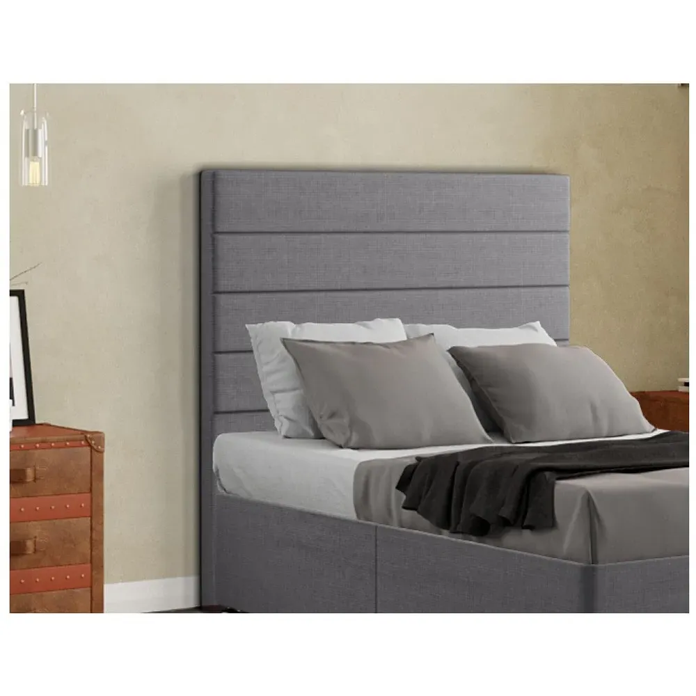 George King Size Floor Standing Headboard - Grey, Linen