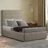 George King Size Ottoman Bed with Storage - Beige, Linen