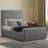 George King Size Ottoman Bed with Storage - Grey, Linen