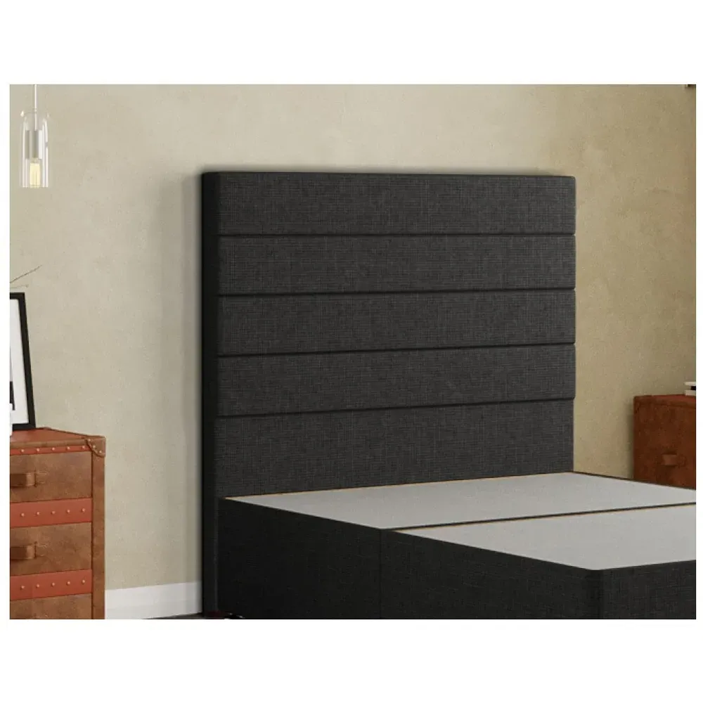 George Single Floor Standing Headboard - Black, Linen
