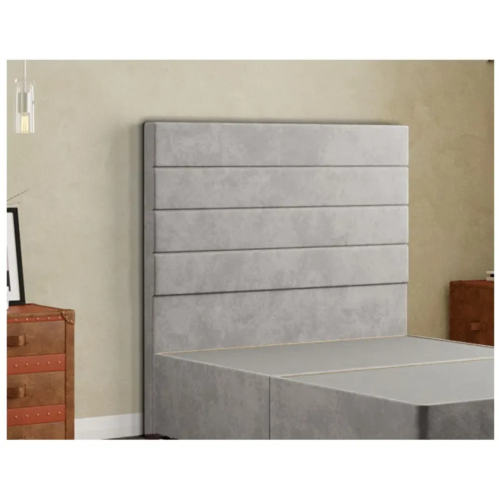 George Single Floor Standing Headboard - Silver, Plush