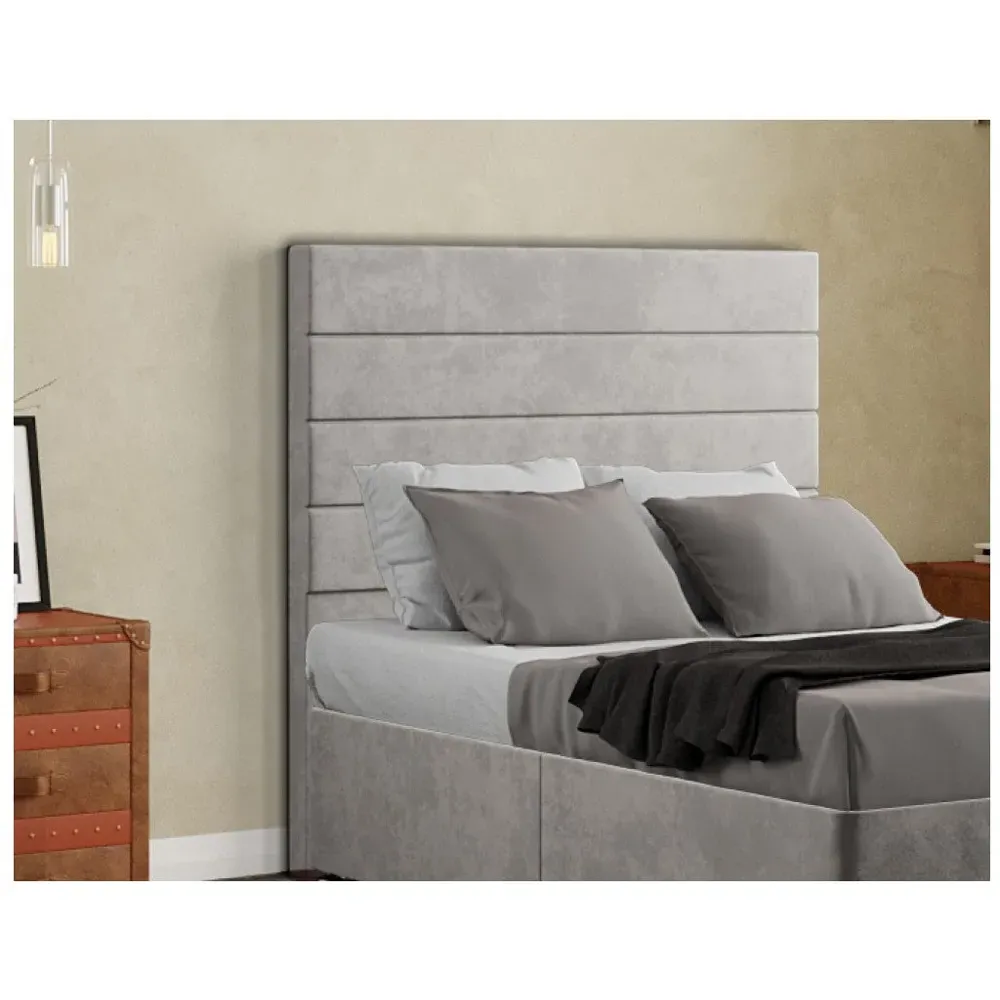 George Single Floor Standing Headboard - Silver, Plush