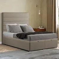 George Single Ottoman Bed with Storage - Cream, Linen