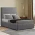 George Single Ottoman Bed with Storage - Grey, Linen