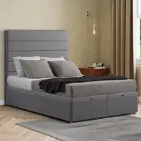George Small Double Ottoman Bed with Storage - Grey, Linen