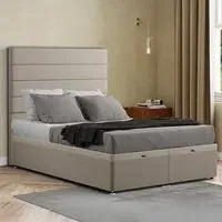 George Super King Size Ottoman Bed with Storage - Cream