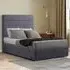 George Super King Size Ottoman Bed with Storage - Grey, Plush