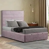 George Super King Size Ottoman Bed with Storage - Pink, Plush
