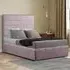 George Super King Size Ottoman Bed with Storage - Pink, Plush