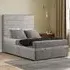 George Super King Size Ottoman Bed with Storage - Silver, Plush