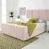 Gracie Double Bed Frame with Lined Headboard - Pink, Velvet