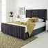 Gracie King Size Bed Frame with Lined Headboard - Grey, Velvet
