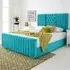 Gracie King Size Bed Frame with Lined Headboard - Teal, Velvet