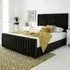 Gracie Small Double Bed Frame with Lined Headboard - Black, Velvet
