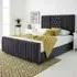Gracie Super King Bed Frame with Lined Headboard - Grey, Velvet